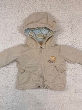 Classic Winnie the Pooh "Nature's Little Thing" Tan Hooded Zip Jacket 3M